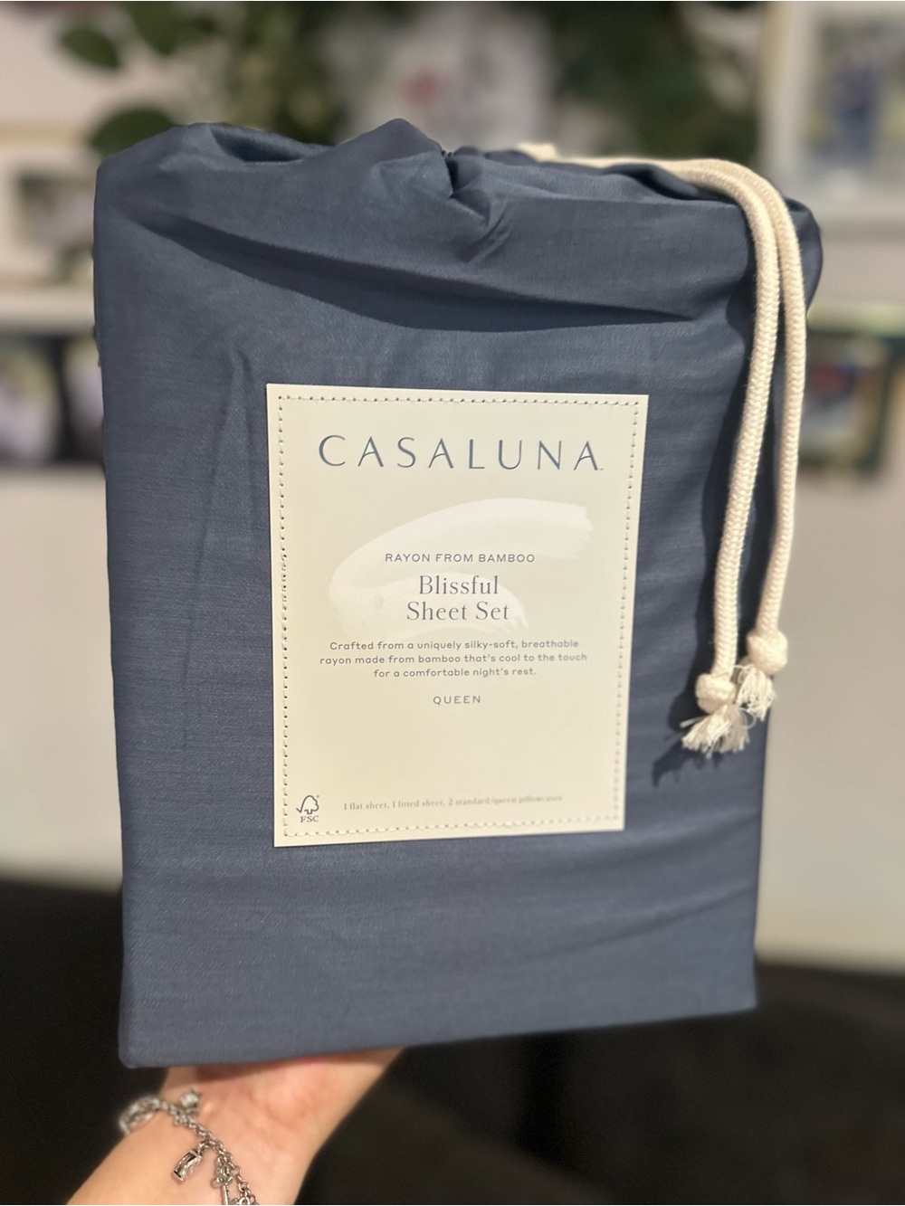 Casaluna mineral blue color blissful Sheet Set (QUEEN)